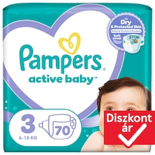 Pampers Active Baby Pelenka, Méret: 3, 70 db Pelenka, 6kg-10kg