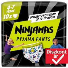 Ninjamas Pyjama Pants Űrhajós, 10 db Pyjama Bugyipelenka, 7 Éves Kor, 17kg-30kg