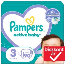 Pampers Active Baby Pelenka, Méret: 3, 90 db Pelenka, 6kg-10kg