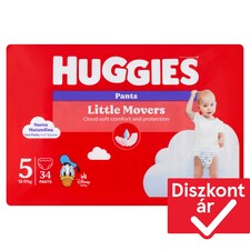 Huggies Little Movers nadrágpelenka újszülött csecsemők számára, méret: 5, 12-17 kg 34 db