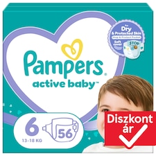 Pampers Active Baby Pelenka, Méret: 6, 56 db Pelenka, 13kg-18kg