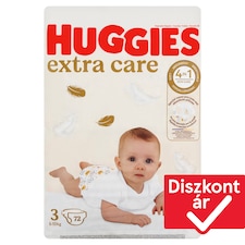 Huggies Extra Care 3 6-10 kg eldobható pelenkák 72 db