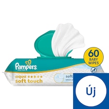 Pampers Aqua Soft Touch Baby Nedves Törlőkendő, 1 Csomag x 60 Törlőkendő  db Baba Nedves Törlőkendő