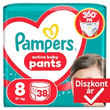 Pampers Active Baby Bugyipelenka, Méret: 8, 38 db Pelenka, 17kg+