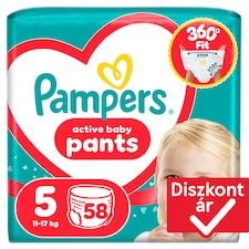 Pampers Active Baby Bugyipelenka, Méret: 5, 58 db Pelenka, 11kg-17kg