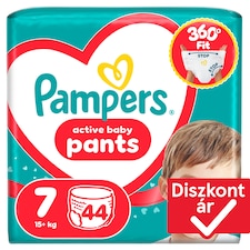 Pampers Active Baby Bugyipelenka, Méret: 7, 44 db Pelenka, 15kg+