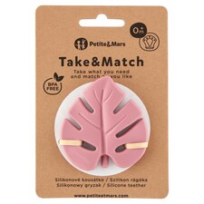 Petite&Mars Take&Match Dusty Rose szilikon rágóka 0+, 7 x 7 cm