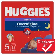 Huggies Overnights éjszakai bugyipelenka kisbabák számára, méret: 5, 12-17 kg 24 db