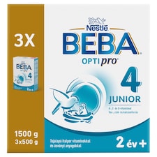 Beba Optipro 4 Junior tejalapú italpor vitaminokkal és ásványi anyagokkal 2 év+ 3 x 500 g (1500 g)
