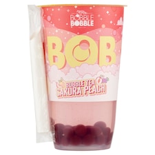 Bobble Bobble Bob zöld teából készült üdítőital barack- és licsilével, italgyöngyökkel 360 ml