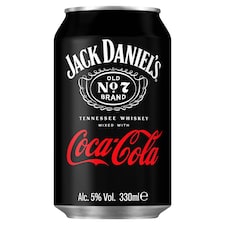 Coca-Cola és Jack Daniel's Tenessee Whiskey alkoholos szénsavas üdítőital 5% 330 ml