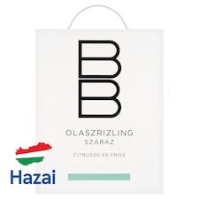BB Dunántúli Olaszrizling száraz fehérbor 13% 3 l