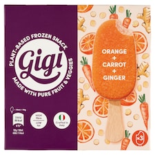Gigi narancs-répa-gyömbér ízű növényi alapú pálcikás jégkrém 3 x 70 ml