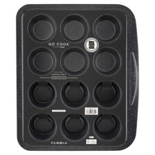 Go Cook muffinsütő forma, 12 rekeszes 37,5 x 31,5 cm