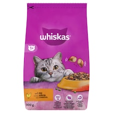 Whiskas 1+ teljes értékű szárazeledel felnőtt macskák számára csirkével 300 g