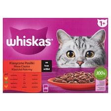 Whiskas 1+ teljes értékű nedves eledel felnőtt macskáknak 12 x 85 g (1,02 kg)