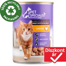 Pet Specialist teljes értékű állateledel felnőtt macskák számára, falatkák csirkével szószban 415 g