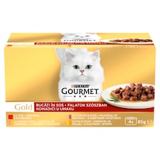 Purina Gourmet Gold falatok szószban nedves macskaeledel 4 x 85 g