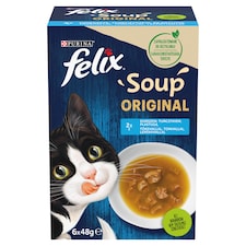 Purina Felix Soup Original halas válogatás szószban nedves macskaeledel 6 x 48 g
