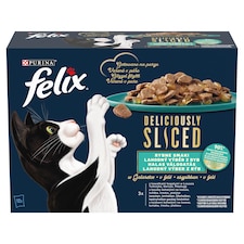 Purina Felix Deliciously Sliced halas válogatás aszpikban nedves macskaeledel 12 x 80 g