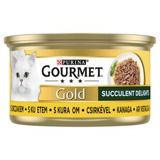 Purina Gourmet Gold Succulent Delights csirkével nedves macskaeledel 85 g