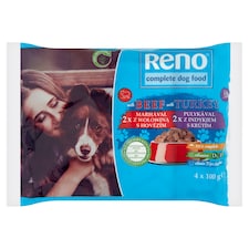 Reno nedves kutyaeledel, kutyatáp felnőtt kutyáknak szószban alutasakos 4 x 100 g