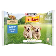 Purina Friskies Junior aszpikos válogatás nedves kutyaeledel 4 x 85 g (340 g)