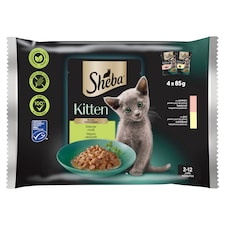 Sheba Kitten teljes értékű nedves eledel kölyökmacskáknak vegyes választék 4 x 85 g (340 g)