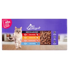 Pet Specialist teljes értékű állateledel felnőtt macskák számára falatok aszpikban 48 x 100 g