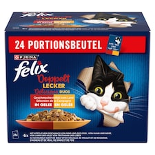 Purina Felix Fantastic Duo házias válogatás aszpikban nedves macskaeledel 24 x85 g (2,04 kg)