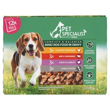 Pet Specialist teljes értékű állateledel felnőtt kutyák számára falatok szószban 12 x 100 g (1200 g)