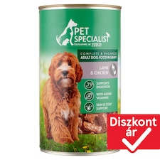 Pet Specialist teljes értékű állateledel felnőtt kutyák számára, falatok báránnyal, csirkével 1240 g