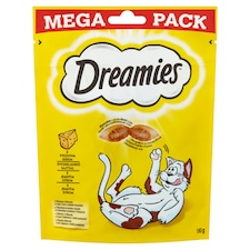 Dreamies kiegészítő macskaeledel sajttal felnőtt macskák és 8 hetesnél idősebb kölykök számára 180 g