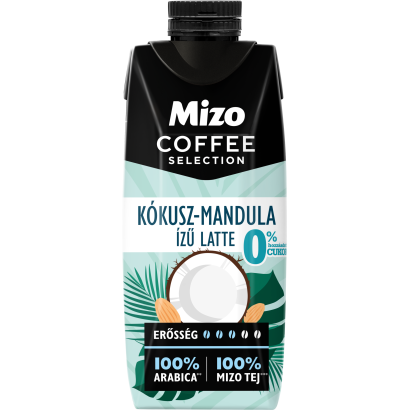 Mizo Coffee Selection Kókusz-Mandula ízű Latte UHT zsírszegény kávés tej édesítőszerekkel 250 ml
