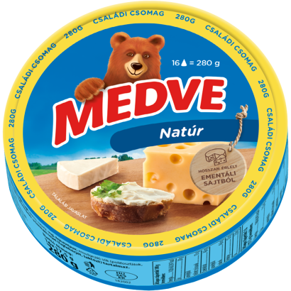 Medve natúr kenhető, zsíros ömlesztett sajt 16 x 17,5 g (280 g)