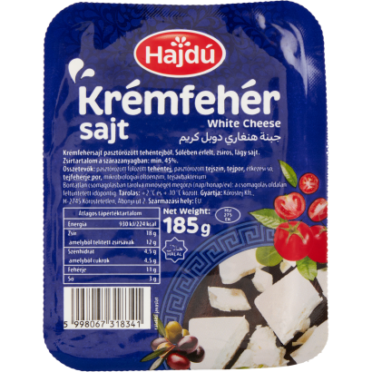 Hajdú krémfehér sajt 185 g