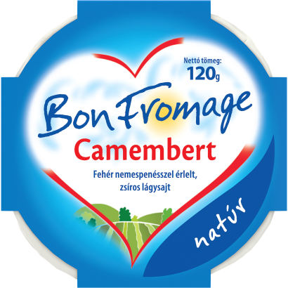 Bon Fromage Camembert natúr fehér nemespenésszel érlelt, zsíros lágysajt 120 g