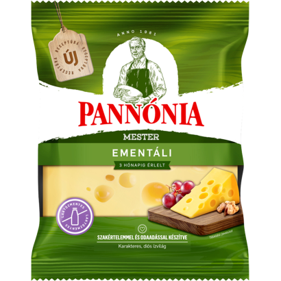 Pannónia Mester Ementáli darabolt, zsíros, kemény, erjedési lyukas sajt 200 g
