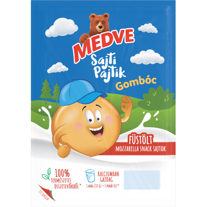 Medve Sajti Pajtik Gombóc füstölt mozzarella snack sajtok 96 g
