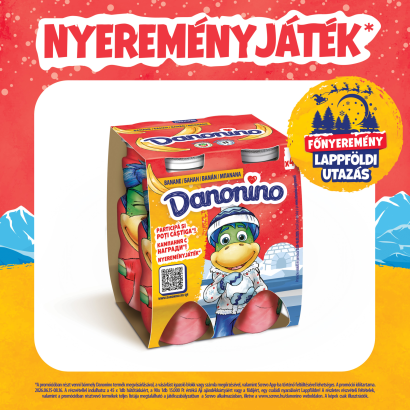 Danone Danonino zsírszegény banánízű joghurtital kalciummal és D3-vitaminnal 4 x 100 g (400 g)