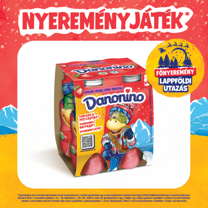 Danone Danonino zsírszegény epres joghurtital kalciummal és D3-vitaminnal 4 x 100 g (400 g)
