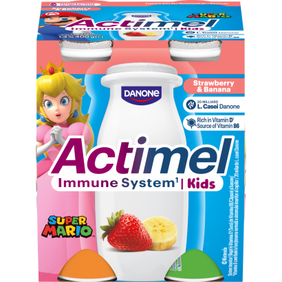 Danone Actimel Kids zsírszegény eper-banánízű joghurtital B6- és D-vitaminnal 4 x 100 g (400 g)