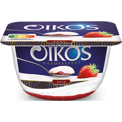 Danone Oikos Habdesszert habosított tejtermék epres öntettel 125 g