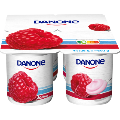 Danone málnaízű, élőflórás, zsírszegény joghurt 4 x 125 g (500 g)
