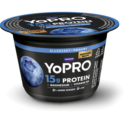 Danone YoPro sovány joghurt áfonyával, édesítőszerekkel, magnéziummal és folsavval 160 g