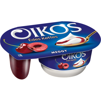 Danone Oikos Édes Kettes élőflórás édesített joghurt meggyszósszal 118 g