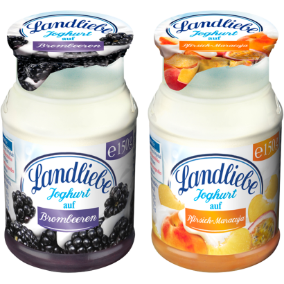 Landliebe őszibarackos-maracujás vagy szeder joghurt 150 g