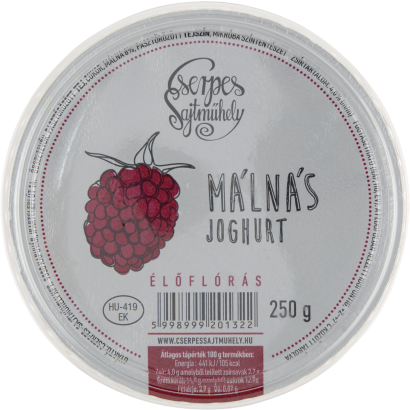 Cserpes Sajtműhely málnás élőflórás joghurt 250 g