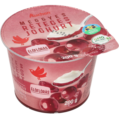 Auchan Kedvenc Gazdától az asztalig meggyes réteges joghurt 200 g