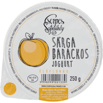 Cserpes Sajtműhely sárgabarackos élőflórás joghurt 250 g